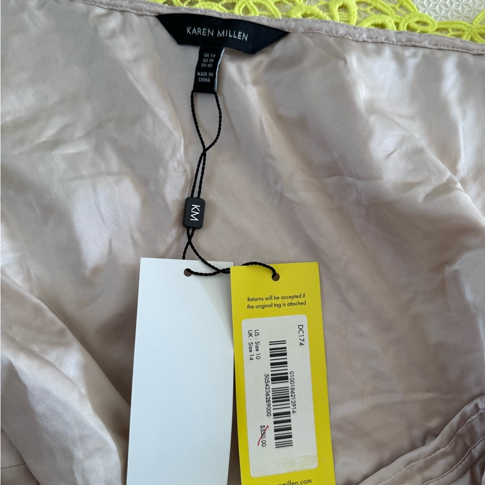 Karen Millen Vibrant Yellow One-Shoulder Lace Prom/Formal Dress Size 10 NWT - Picture 13 of 13
